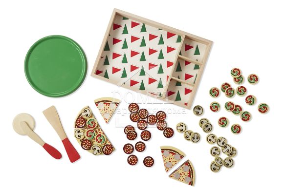MD10167 Pizza Party (Піца - дерев'яний набір), Від 3 років, Іграшкова їжа
