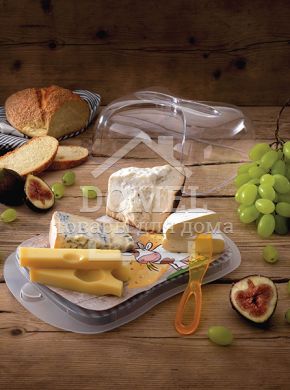 Контейнер для сиру з ножем, 3 л 03240, 3 л, Контейнер для зберігання, Харчовий пластик, Пластик, Прямокутна