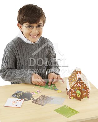 MD8404 Christmas Tree & Gingerbread House (Объемные блестящие наклейки "Рождественская елка и пряничный домик")