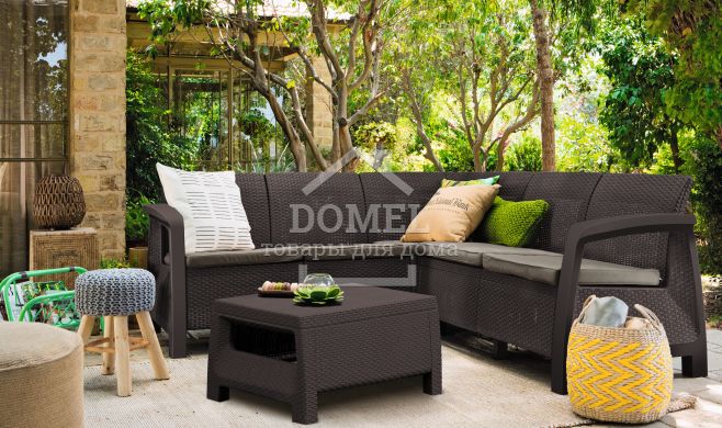 Набір меблів, Bahamas Relax, коричневий - сіро-бежевий, 3253929184017