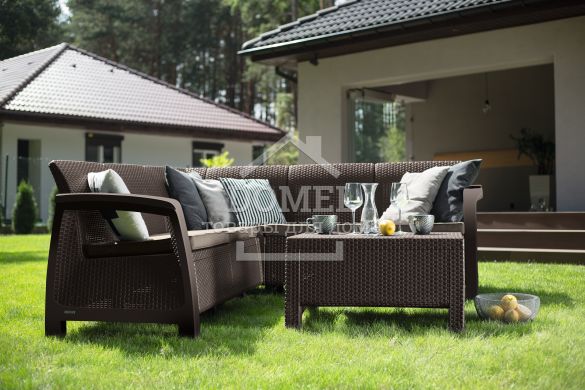 Набір меблів, Bahamas Relax, коричневий - сіро-бежевий, 3253929184017