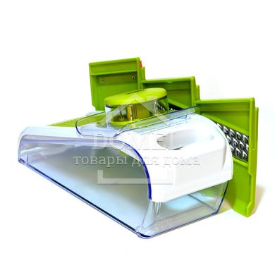 Терка-шинковка, что регулируется с контейнером 27x11x10см с 4 сменными лезвиями (нержавеющая сталь в пл кор)