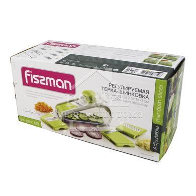 Терка-шинковка, что регулируется с контейнером 27x11x10см с 4 сменными лезвиями (нержавеющая сталь в пл кор)