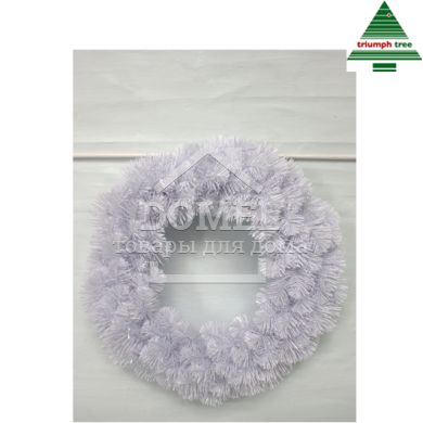 Вінок декоративний штучний Icelandic iridescent білий з віблиском, &oslash; 60 см, Triumph Tree Edelman, Вінок декоративний, Білий, До 1 метра
