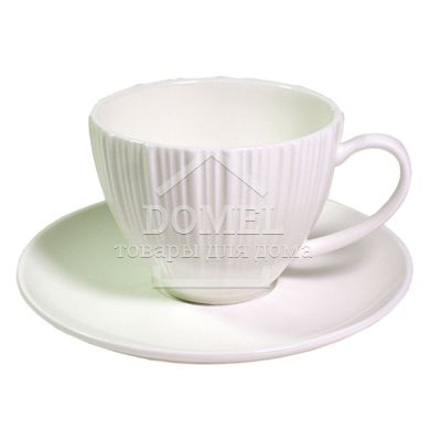 Кухоль з блюдцем ELEGANCE WHITE 100 мл(порцеляна), 100 мл, Фарфор