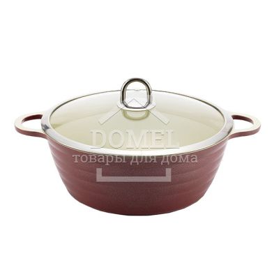 Кастрюля LAZURITE 28x10 см / 5,3 л со стеклянной крышкой (индукционное дно, алюминий с керамическим покрытием)