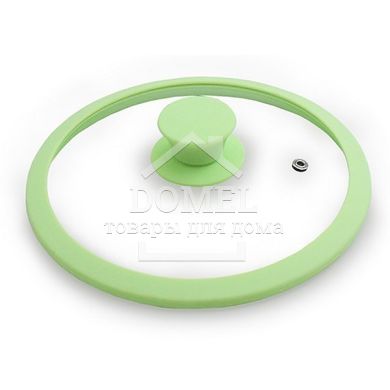 Кришка EDEN 24 см з силіконовим обідком, колір ЗЕЛЕНИЙ ЧАЙ (жароміцне скло)