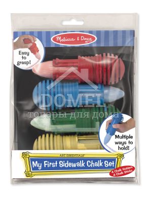 MD9313 My First Sidewalk Chalk Set (Мелки для рисования в держателях, 4 шт.), От 3 лет, Мелки