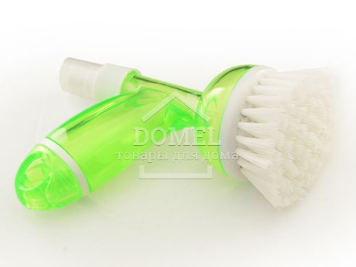 Щетка для мытья посуды с пульверизатором для моющего средства 2-в-1 (пластик)