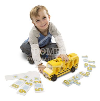 MD19398 Number Matching Math Bus (Деревянный школьный автобус-сортер "Счет"), От 3 лет, Сортеры