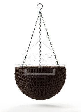 Горщик для рослин Rattan hanging sphere в комплекті ланцюжок коричн., 7290106924567