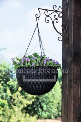 Горщик для рослин Rattan hanging sphere в комплекті ланцюжок коричн., 7290106924567