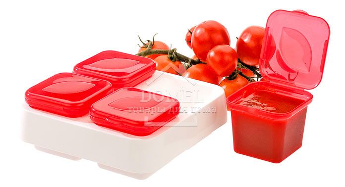 Контейнери для соусу, 400 мл, Контейнер для соусів і спецій, Харчовий пластик, Пластик, Квадратна