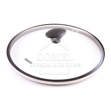 Кришка скляна 20 см (з силіконовим ободом)