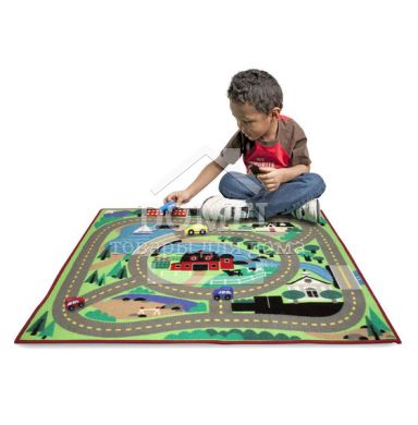 MD19400 Round the Town Road Rug & Car Set (Игровой коврик с машинками "Городская дорога"), Для мальчиков, От 3 лет, Игровой коврик