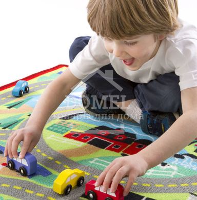 MD19400 Round the Town Road Rug & Car Set (Игровой коврик с машинками "Городская дорога"), Для мальчиков, От 3 лет, Игровой коврик