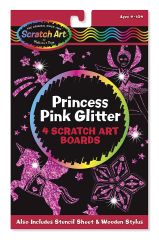 MD5810 Scratch Magic Princess Pink Glitter Board (Блискуча рожева царапка "Для принцеси"), Для дівчаток, Від 5 років, Царапки
