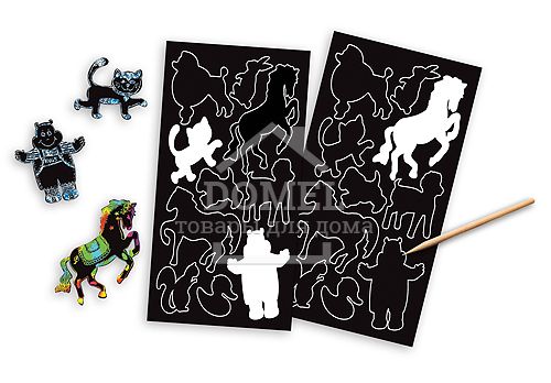 MD5827 Scratch Magic Animal Friends Stickers (Наклейки-царапки "Тварини"), Від 5 років, Царапки