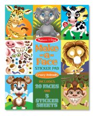 MD18605 Make-a-Face Sticker Pad - Crazy Animals (Набір наклейок "Забавні тварини"), Від 4 років, Навчальні