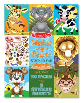 MD18605 Make-a-Face Sticker Pad - Crazy Animals (Набор наклеек "Забавные животные")