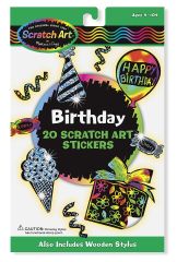 MD5828 Birthday Scratch Art Stickers (Набір наклейок-царапок "День народження"), Від 5 років, Набори