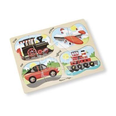 MD9865 4-in-1 Vehicles Peg (Деревянные пазлы 4 в 1 "Транспорт")