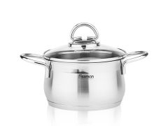 Каструля MONICA 16х9,5 см / 1,9 л зі скляною кришкою (нержавіюча сталь)