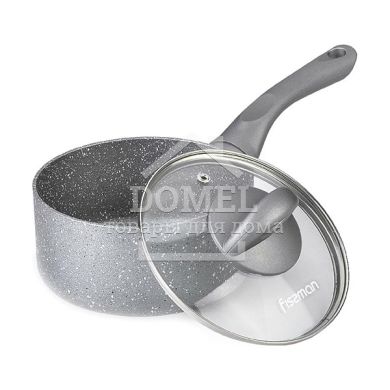 Ківш MOON STONE 16x8 см / 1,6 л зі скляною кришкою (алюміній з антипригарним покриттям)