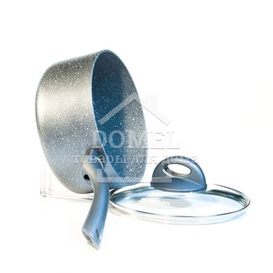 Ківш MOON STONE 16x8 см / 1,6 л зі скляною кришкою (алюміній з антипригарним покриттям)