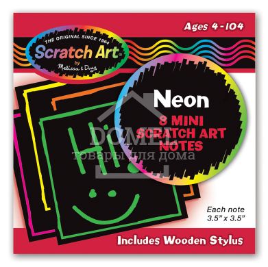 MD5841 Neon Mini Scratch Notes (Неонові мінікарточкі-царапки), Від 5 років, Царапки