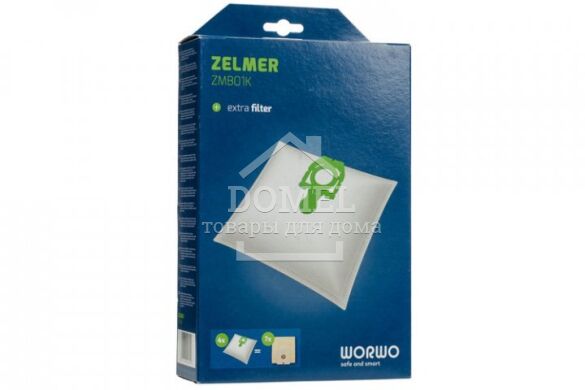 Набір синтетичних мішків  (4 шт.) WORWO ZMB01K для пилососів Zelmer (49.4120, 12003419, ZVCA200B), Zelmer