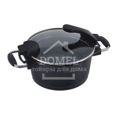 Каструля 28 см SIROCCO зі скляною кришкою з індукційним дном