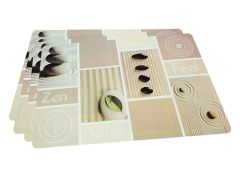 Комплект з 4 сервірувальних килимків на обідній стіл 43,5x28,5 см (пластик) бежевий