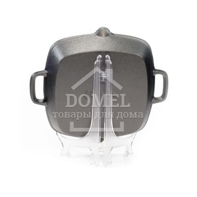 Квадратная сковорода-гриль 26x5 см с двумя боковыми ручками (чугун)