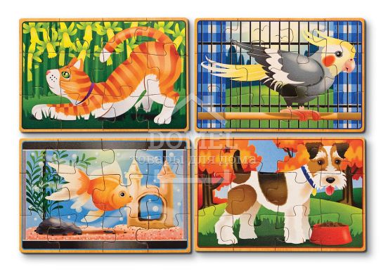 MD3790 Домашние животные - набор из 4 пазлов