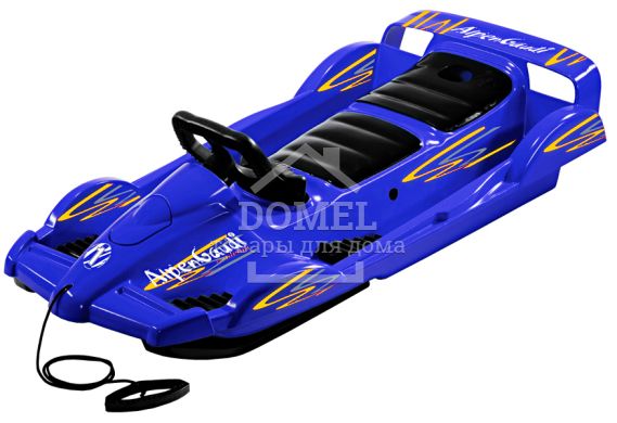 Зимние санки "Alpen Double Race" Синий, Санки с рулем