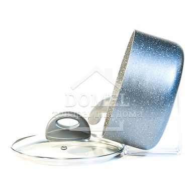 Ківш MOON STONE 18x9 см / 2,2 л зі скляною кришкою (алюміній з антипригарним покриттям)
