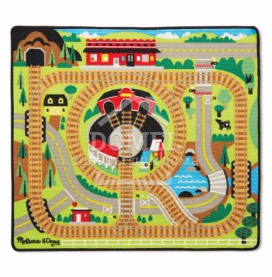 MD19554 Round the Rails Train Rug (Игровой коврик с паровозиками "Железная дорога"), Для мальчиков, От 3 лет, Игровой коврик