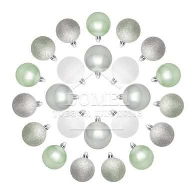 Елочные шарики "House of Seasons" комплект 23 шт., Серый