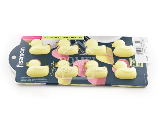 Форма для шоколада и льда 8 клетки УТЕНОК 22x10,5х2,8 см палевый (силикон), Формы для льда, Силикон, Для духовок, Для микроволновок, 22 см, Животные