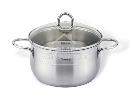 Каструля MONICA 20х11,5 см / 3,6 л зі скляною кришкою (нержавіюча сталь)