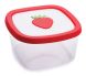 Контейнер для зберігання,1,5 л червона кришка, 1500 мл, Контейнер для зберігання, Харчовий пластик, Пластик, Квадратна