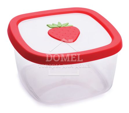 Контейнер для зберігання,1,5 л червона кришка, 1500 мл, Контейнер для зберігання, Харчовий пластик, Пластик, Квадратна