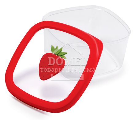 Контейнер для зберігання,1,5 л червона кришка, 1500 мл, Контейнер для зберігання, Харчовий пластик, Пластик, Квадратна