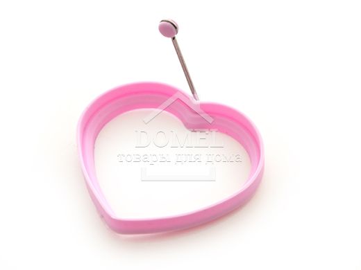 Форма для яичницы СЕРДЦЕ 11x2 см, цвет лиловый (силикон), Форма для яичницы, Силикон, Для духовок, Для микроволновок, 11 см, Сердце