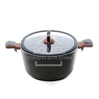 Каструля DIAMOND GREY 8x13,5 см / 7,1 л зі скляною кришкою (алюміній з антипригарним покри
