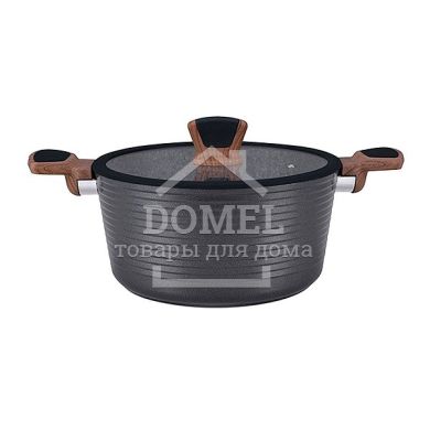 Каструля DIAMOND GREY 8x13,5 см / 7,1 л зі скляною кришкою (алюміній з антипригарним покри