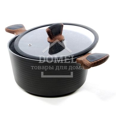 Каструля DIAMOND GREY 8x13,5 см / 7,1 л зі скляною кришкою (алюміній з антипригарним покри