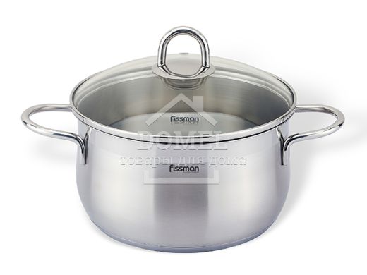 Каструля MONICA 24х13,5 см / 6,1 л зі скляною кришкою (нержавіюча сталь)