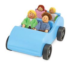 MD2463 Ігровий набір "Дорожня машинка з ляльками", Від 3 років, Дерев'яний транспорт